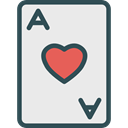 poker, Black jack, Casino, gambling, entertainment, Ace Of Hearts Lavender icon