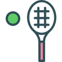 Ball, tennis, sports, racket, Sportive, Sports And Competition Black icon
