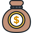 Business, Money, Dollar Symbol, Business And Finance, Currency, Bank, banking, money bag RosyBrown icon