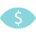 Money, Eye, Dollar, Seo And Web SkyBlue icon