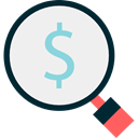 Dollar Symbol, Business And Finance, Seo And Web, Business, Money, Dollar, Loupe, search, magnifying glass WhiteSmoke icon