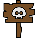 Terror, spooky, scary, fear, sign, halloween, horror SaddleBrown icon