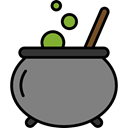 food, Cook, halloween, pot, Cauldron Gray icon