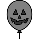 Balloon, halloween, horror, Terror, spooky, scary, fear Gray icon