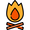 Burn, Flame, nature, Bonfire, hot, Camping, campfire Black icon