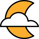 Cloudy, nature, meteorology, Atmospheric, Moon, night, weather Goldenrod icon