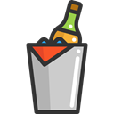 Celebration, Alcoholic Drinks, Food And Restaurant, Alcohol, Bucket, food, champagne Black icon