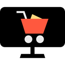 Computer, monitor, screen, ecommerce, online shop, Commerce And Shopping Black icon