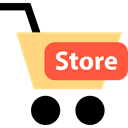 ecommerce, shopping cart, Supermarket, online shop, Commerce And Shopping Black icon