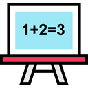 school, education, Blackboard, maths PaleTurquoise icon