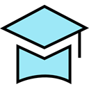 Cap, education, Graduate, mortarboard PaleTurquoise icon