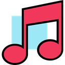 music, interface, music player, song, musical note, Quaver, Music And Multimedia Tomato icon