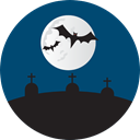halloween, horror, Terror, Cemetery, spooky, Bats, scary, fear, Frightening MidnightBlue icon