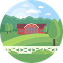 landscape, Farm, scenery, Ranch, nature MediumSeaGreen icon
