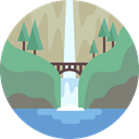 nature, landscape, scenery, waterfall DarkSeaGreen icon
