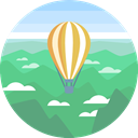 nature, landscape, scenery, hot air balloon MediumSeaGreen icon
