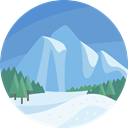 Snow, nature, landscape, mountain, scenery CornflowerBlue icon