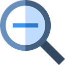 search, magnifying glass, zoom, detective, ui, Loupe, Zoom out, Tools And Utensils Black icon