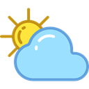 Cloud, weather, Cloudy, Sunny, sky, meteorology, Clouds And Sun LightSkyBlue icon