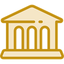 Bank, temple, buildings, museum, Business, urban, Monuments, Architectonic Bisque icon