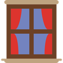 window, decoration, Curtains, Construction And Tools SaddleBrown icon