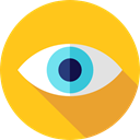 Eye, visible, ui, Visibility, view, medical, interface Gold icon