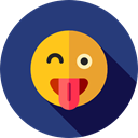Emoji, feelings, Smileys, wink, emoticons DarkSlateBlue icon
