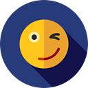 wink, emoticons, Emoji, feelings, Smileys DarkSlateBlue icon