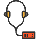 music, Audio, electronics, earphones, Audio Guide Black icon