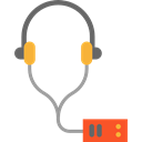 music, Audio, electronics, earphones, Audio Guide Black icon