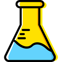 flask, chemical, Test Tube, Flasks, science, education, Chemistry Gold icon