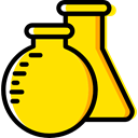 science, education, Chemistry, flask, chemical, Test Tube, Flasks Gold icon