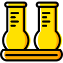 education, Chemistry, flask, chemical, Test Tube, Flasks, science Gold icon