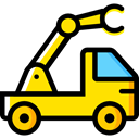transportation, truck, transport, mechanic, Crane, garage, Trucks, Cranes Black icon