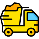 transportation, truck, transport, vehicle, Automobile, dump truck Gold icon