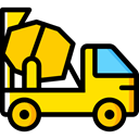transportation, truck, transport, vehicle, Concrete, Automobile, Concrete Mixer Gold icon