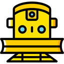 train, rails, travelling, transportation, travel, transport, street Gold icon