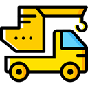 transportation, truck, Trucks, Cranes, transport, mechanic, Crane, garage Gold icon