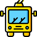 trolley, transportation, transport Black icon