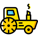 Farming, transportation, transport, vehicle, tractor Black icon
