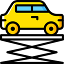 transportation, transport, vehicle, Automobile, garage, lifter, Reparing, Car Repair Black icon