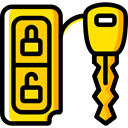Keys, Car, transportation, cars, car key Gold icon