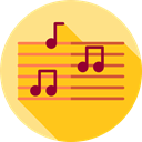 Quaver, Pentagram, Music And Multimedia, music, music player, song, musical Gold icon