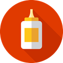 miscellaneous, Glue, Bottle, liquid OrangeRed icon