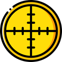 Aim, Target, shooting, sniper, weapons, Seo And Web Gold icon