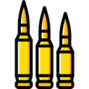 miscellaneous, Bullets, bullet, Ammo, weapons, Munition Black icon