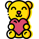 Fluffy, Love And Romance, Animals, teddy bear, childhood, puppet Gold icon