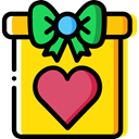 surprise, Love And Romance, shapes, gift, giftbox Gold icon
