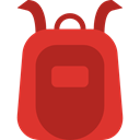 education, travel, Backpack, luggage, baggage, Bags Firebrick icon