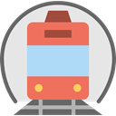 train, rails, travelling, transportation, travel, transport, street Gainsboro icon